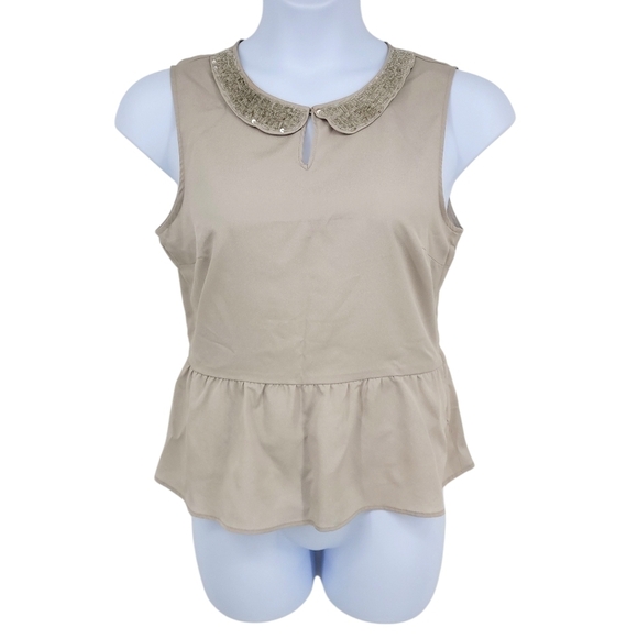 H&M Peter Pan Collar Top Sequins Detail Size 12 - Picture 2 of 14